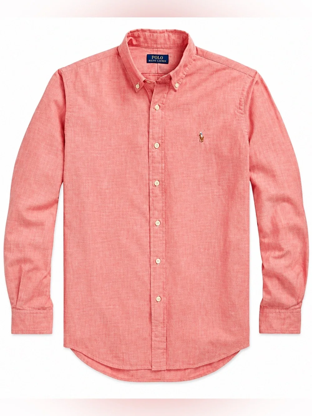 Ralph Lauren Slim Fit Stretch Oxford Shirt Coral Pink L